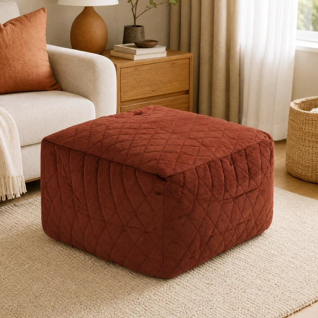 Main image of Storage Ottoman Cover with Bottom Zipper, Foldable Foot Rest Stool with Storage for Toys Towels Clothes Space Saving