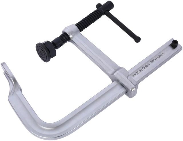 Alt view image 3 of 7 - Heavy Duty Clamp, Removable Swivel Pad Throat Clamp 5 Heavy Duty Bar for Welding, Silver, Steel