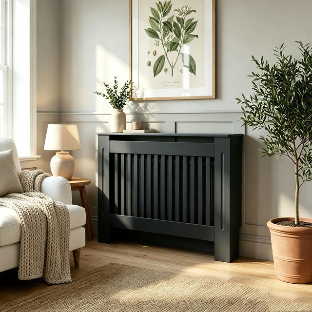 Alt view image 7 of 7 - Radiator Cover Cabinet, Decorative Heater Protector MDF Construction with Water Based Lacquer Finish Safety Guard