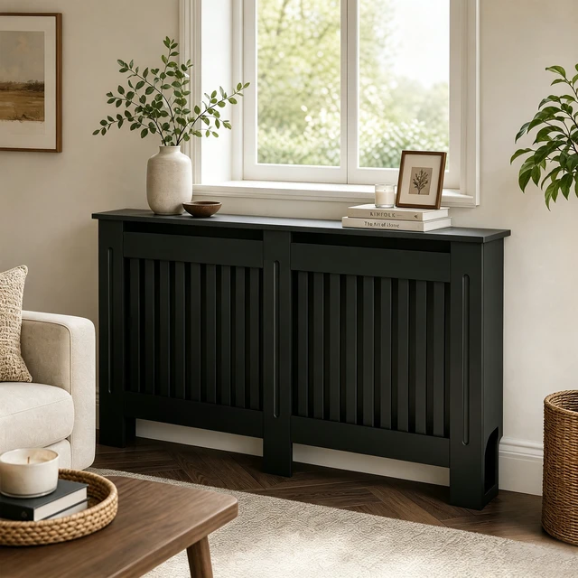 Alt view image 7 of 7 - Radiator Cover Cabinet, Decorative Heater Protector Guard MDF Construction with Water Based Lacquer Finish Safety
