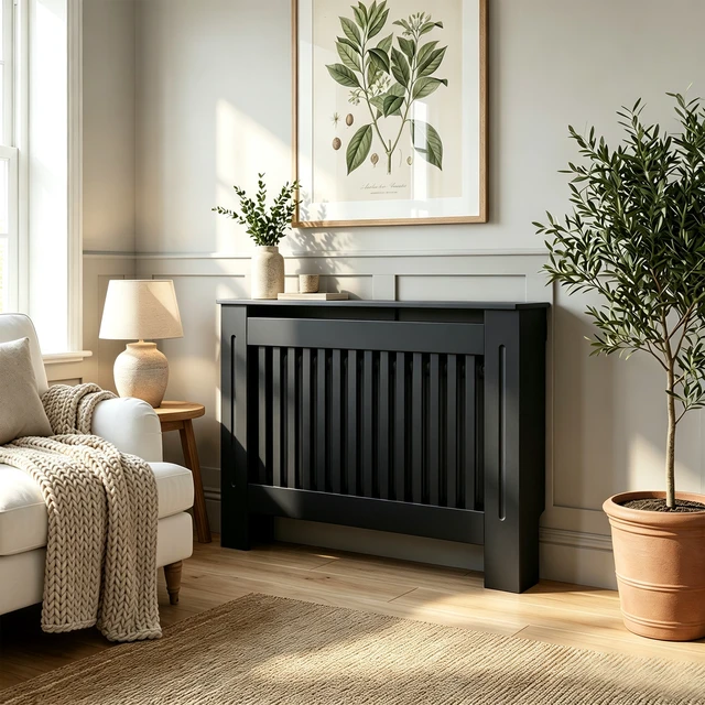 Alt view image 7 of 7 - Radiator Cover Cabinet, Decorative Heater Protector MDF Construction with Water Based Lacquer Finish Safety Guard