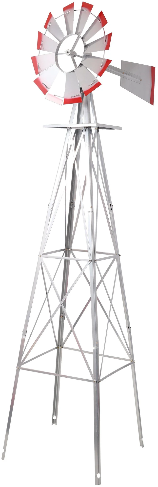 Main image of Decorative Garden Windmill, Heavy Duty Metal Yard Ornament with Leg Frame Outdoor Lawn Decoration, Gray, Steel