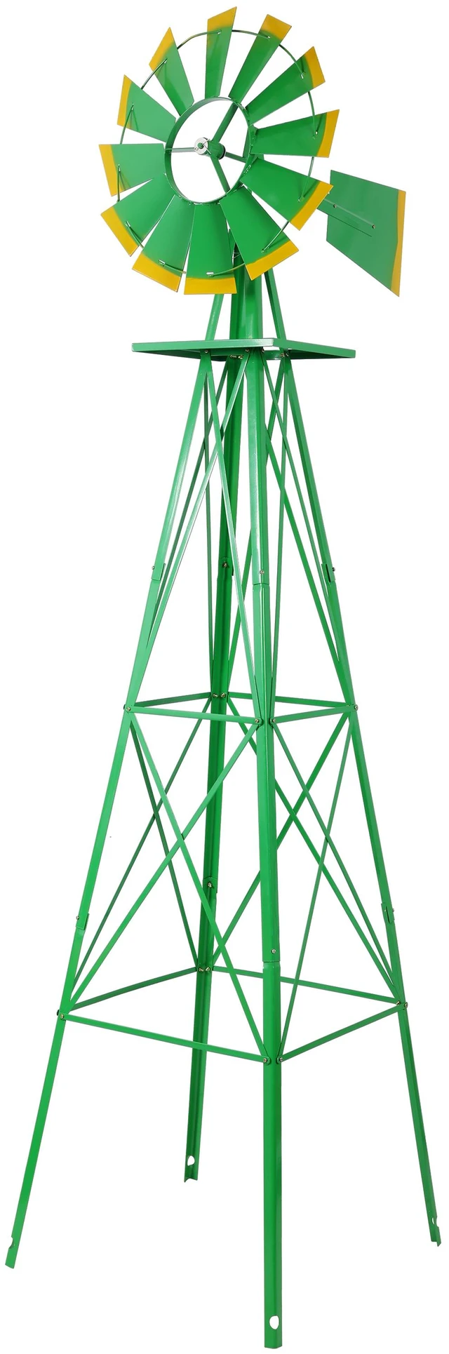 Main image of Decorative Garden Windmill, Heavy Duty Metal Yard Ornament with Leg Frame Outdoor Lawn Decoration, Green, Steel