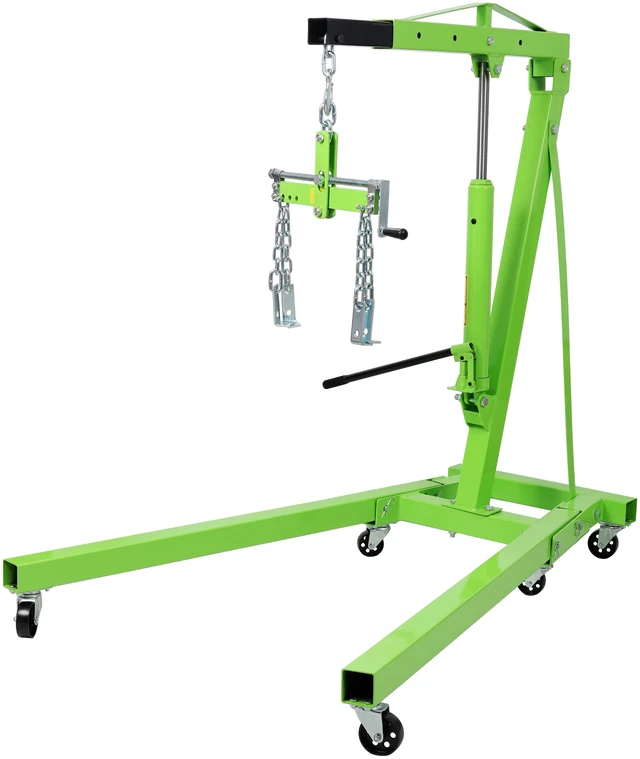 Alt view image 3 of 7 - Ton Hydraulic Engine Hoist, Foldable Engine Crane with Leveler Mobile Lifting Hoist for Auto Maintenance and Heavy Load
