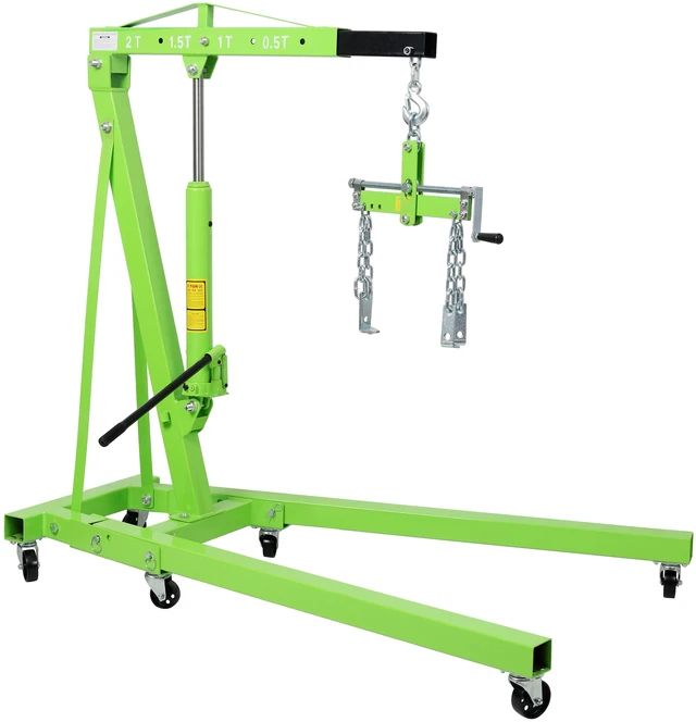 Alt view image 4 of 7 - Ton Hydraulic Engine Hoist, Foldable Engine Crane with Leveler Mobile Lifting Hoist for Auto Maintenance and Heavy Load