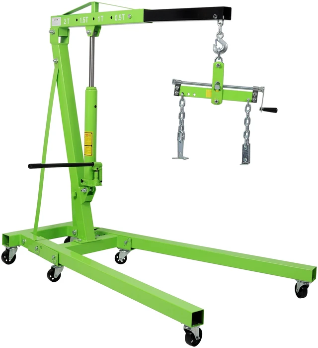 Alt view image 2 of 7 - Ton Hydraulic Engine Hoist, Foldable Engine Crane with Leveler Mobile Lifting Hoist for Auto Maintenance and Heavy Load