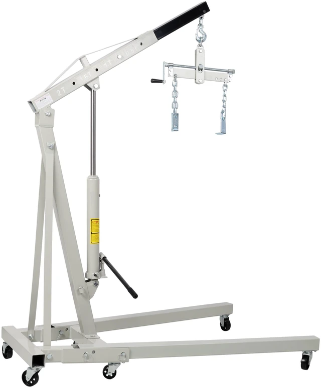 Alt view image 2 of 7 - Ton Hydraulic Engine Hoist, Foldable Engine Crane with Leveler Mobile Lifting Hoist for Auto Maintenance and Heavy Load