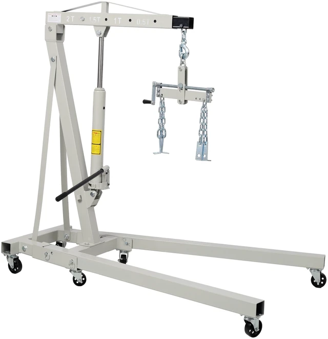 Alt view image 3 of 7 - Ton Hydraulic Engine Hoist, Foldable Engine Crane with Leveler Mobile Lifting Hoist for Auto Maintenance and Heavy Load