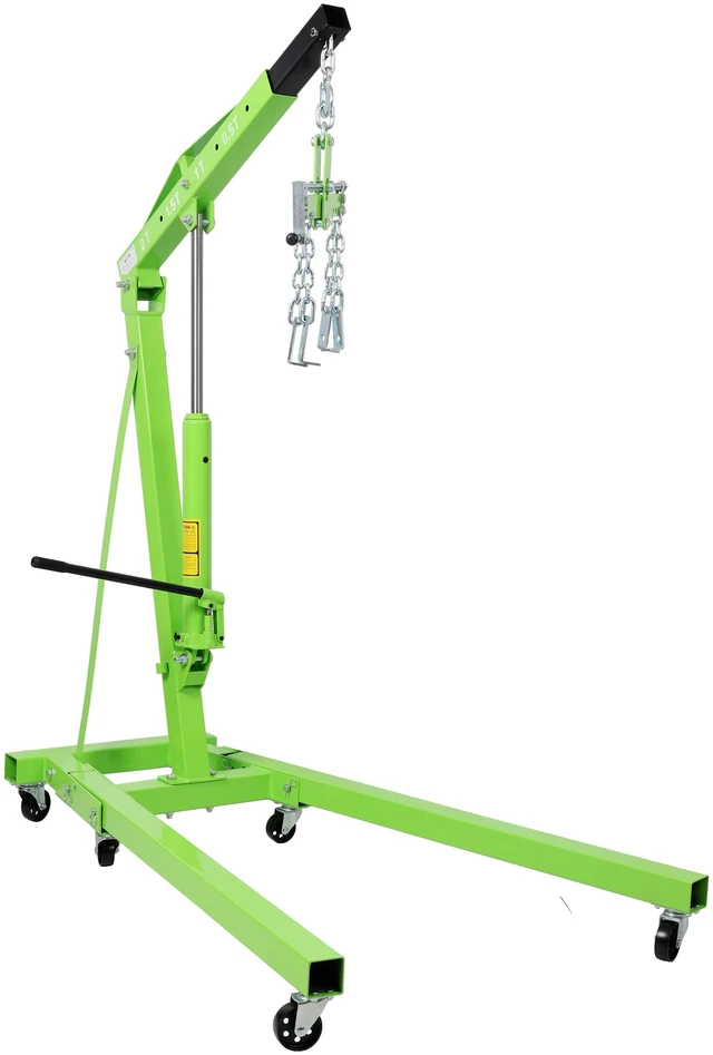 Alt view image 7 of 7 - Ton Hydraulic Engine Hoist, Foldable Engine Crane with Leveler Mobile Lifting Hoist for Auto Maintenance and Heavy Load