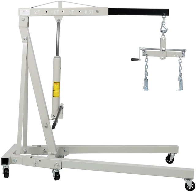 Alt view image 4 of 7 - Ton Hydraulic Engine Hoist, Foldable Engine Crane with Leveler Mobile Lifting Hoist for Auto Maintenance and Heavy Load