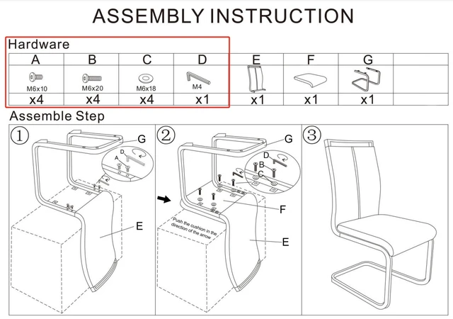 Alt view image 2 of 6 - Only the Screw Bag Part, Suitable for Chair Legs Only for Use Replacement Item Excluding Other Part the Red Bag in