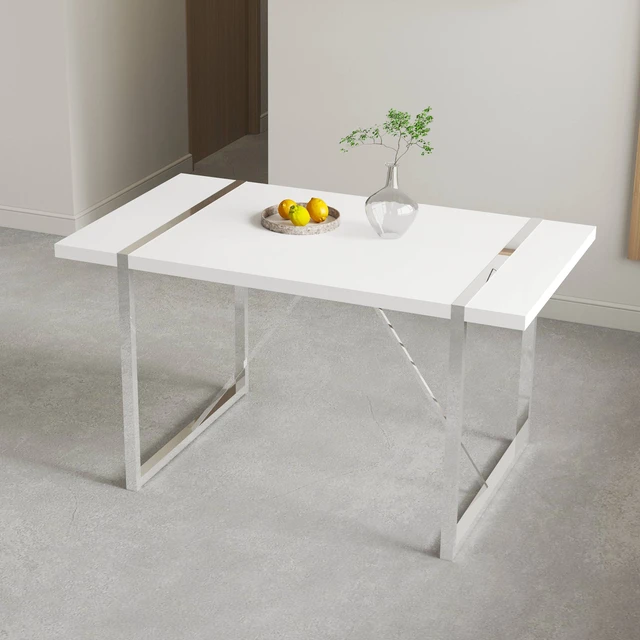 Alt view image 5 of 5 - Only Table Leg and Frame Excluding Table Top Parts, Silver, Metal