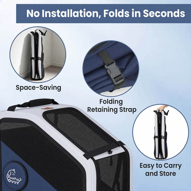 Alt view image 5 of 7 - Foldable, Portable Pet Carrier with Calming Viewing Window Securely Fastens the Car Back Seat Suitable for Indoor