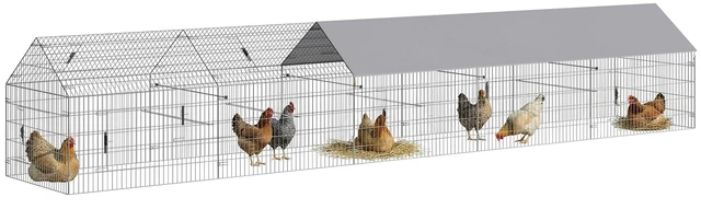 Main image of Paw Hut Metal Chicken Coop, Large Chicken Run with Water Resistant and Anti Cover for 7 Hens Outdoor Hen Rabbit Hutch