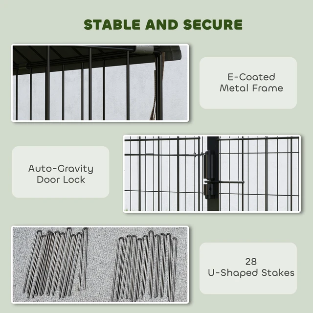 Alt view image 4 of 7 - Paw Hut Metal Chicken Coop, Large Chicken Run with Water Resistant and Anti Cover for 7 Hens Outdoor Hen Rabbit Hutch