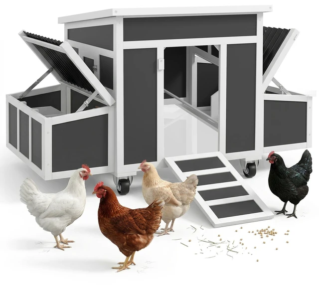 Main image of Paw Hut Wooden Chicken Coop, Chicken Tractor for 2 Outdoor Poultry Cage Rabbit Hutch Duck Coop Hen with Nesting Box