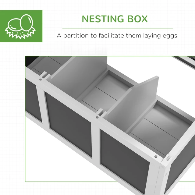 Alt view image 4 of 7 - Paw Hut Wooden Chicken Coop, Chicken Tractor for 2 Outdoor Poultry Cage Rabbit Hutch Duck Coop Hen with Nesting Box
