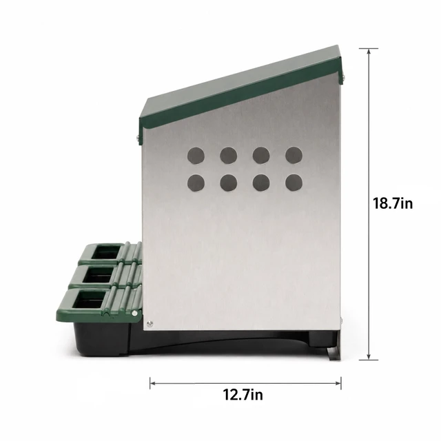 Alt view image 3 of 7 - 3 Compartment Chicken Nesting Box, Stand with Soft Padded Mats 0.8 mm Top Cover and 0.6 mm Galvanized Steel Poultry