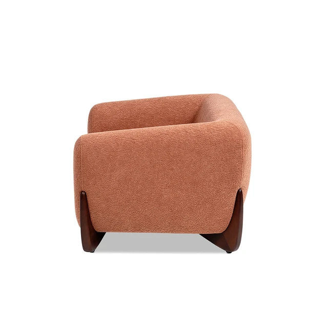 Alt view image 4 of 7 - 36.5 Inch Sherpa Dog Sofa Bed, Medium Spice Fleeced Teddy, Orange, Teddy, Pet Beds Furniture