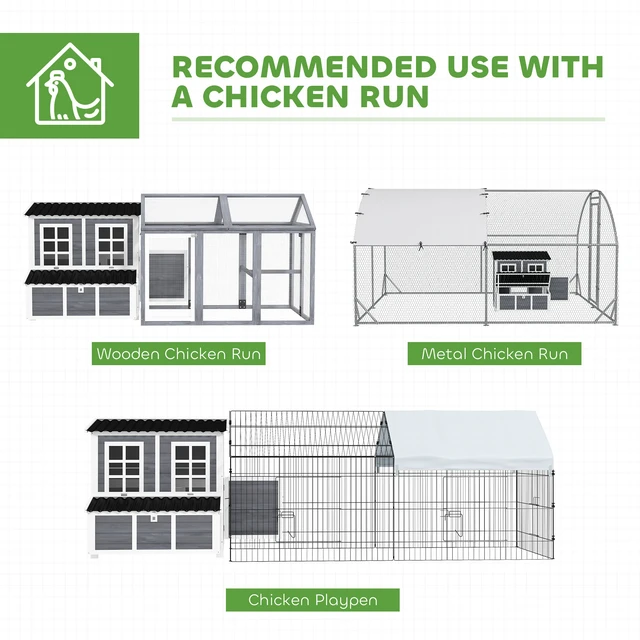 Alt view image 2 of 7 - Paw Hut Wooden Chicken Coop, 39 Inch Chicken with Nesting Box Pull-Out Tray Waterproof Roof Hen Outdoor Poultry Cage