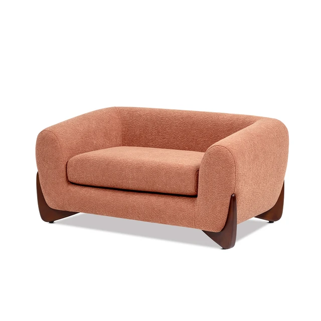 Alt view image 7 of 7 - 36.5 Inch Sherpa Dog Sofa Bed, Medium Spice Fleeced Teddy, Orange, Teddy, Pet Beds Furniture