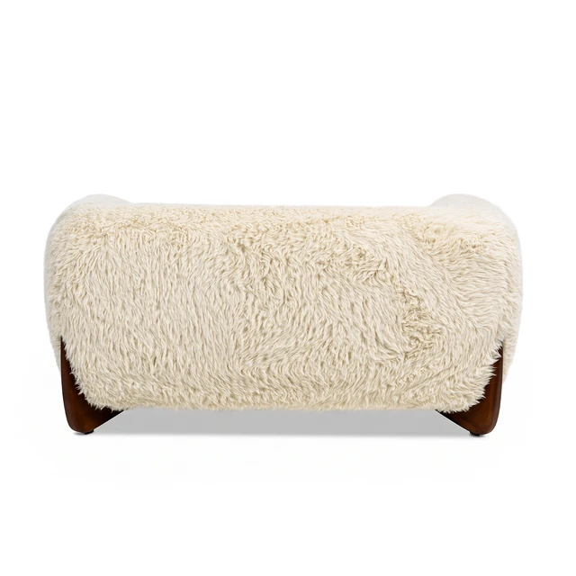 Alt view image 7 of 7 - 36.5 Inch Sherpa Dog Sofa Bed, Medium Faux Fur, Cream Beige, Faux Fur, Pet Beds Furniture