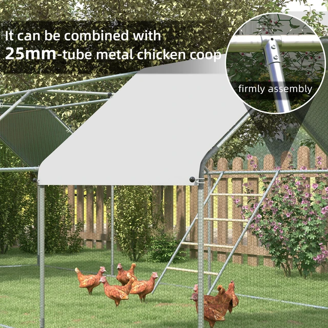Alt view image 6 of 7 - Paw Hut Chicken Perch for Coop, Wooden and Galvanized Steel Jungle Gym Roosting Bar Ladder for Poultry Inchx, Natural