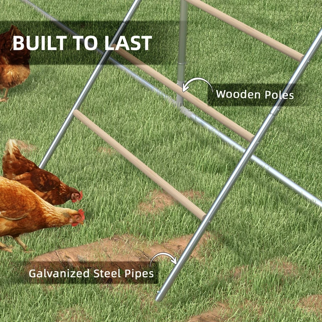 Alt view image 5 of 7 - Paw Hut Chicken Perch for Coop, Wooden and Galvanized Steel Jungle Gym Roosting Bar Ladder for Poultry Inchx, Natural