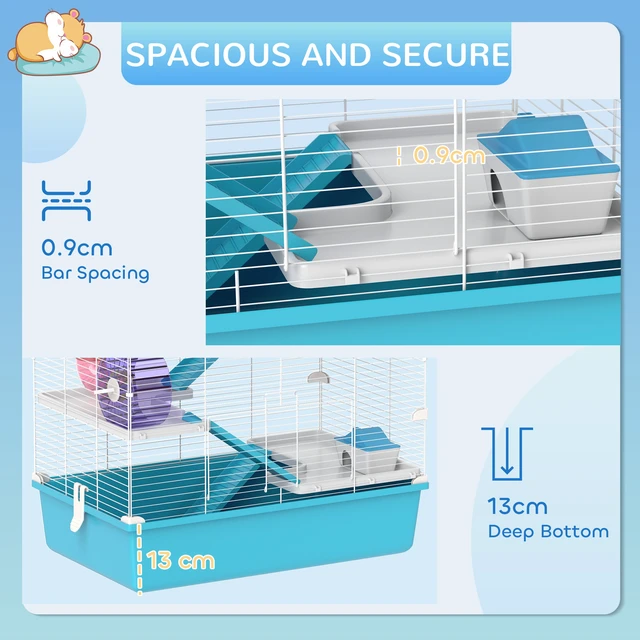 Alt view image 3 of 7 - Paw Hut Hamster Cage, 6 Tier Small Animal Cage with Tubes and Tunnels 32 Inch DIY Design Large Hamster with Hut Wheel