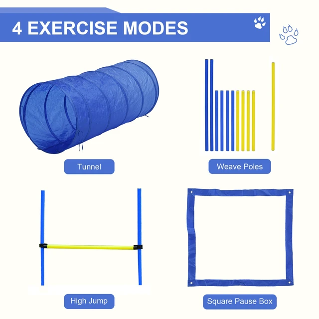 Alt view image 2 of 6 - Competitive Dog Agility Training Kit Obstacle Course Equipment, Blue, Polyester, Pet Beds Furniture