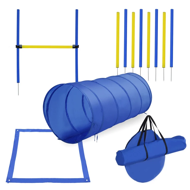 Alt view image 5 of 6 - Competitive Dog Agility Training Kit Obstacle Course Equipment, Blue, Polyester, Pet Beds Furniture