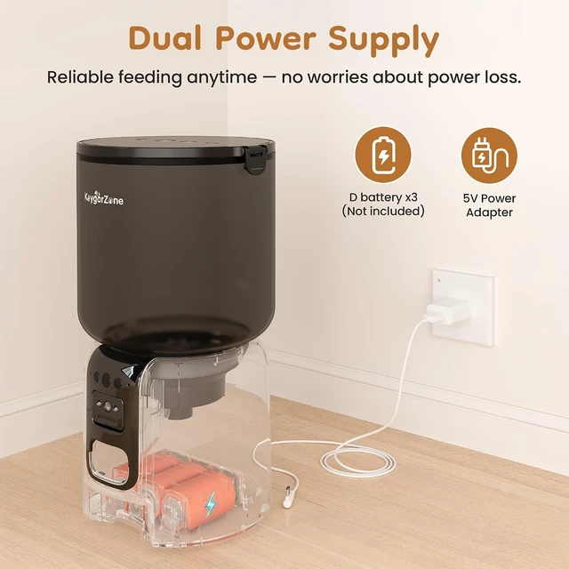 Alt view image 4 of 7 - Automatic Cat Feeder, Adjustable 1080p Camera and App Control Cat Food Dispenser Automatic Feeder Dry Food with Dual