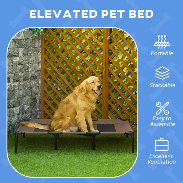 Alt view image 6 of 7 - Paw Hut Inchx 36 Inch Elevated Breathable Dog Bed Portable Pet Cot Carry Bag Metal Frame Breathable Mesh Indoor