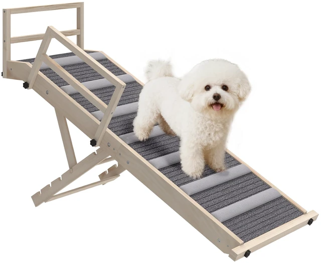Main image of Paw Hut Dog Ramp for Couch, Folding Pet Ramp for Bed Adjustable Height From Inchto Wooden Pet Step with Non-Slip