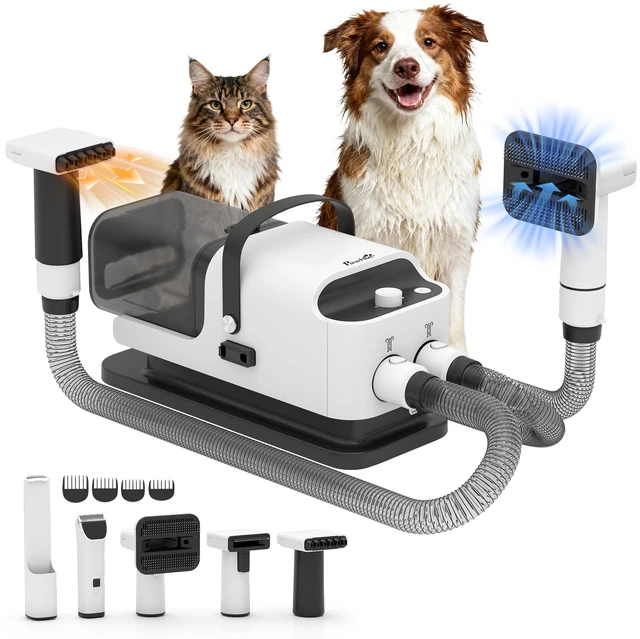 Main image of Paw Hut Dog Grooming Vacuum and Dryer, 5 in Pet Grooming Kit with Electric Clipper 50d Low Noise 12kpa Dog Vacuum