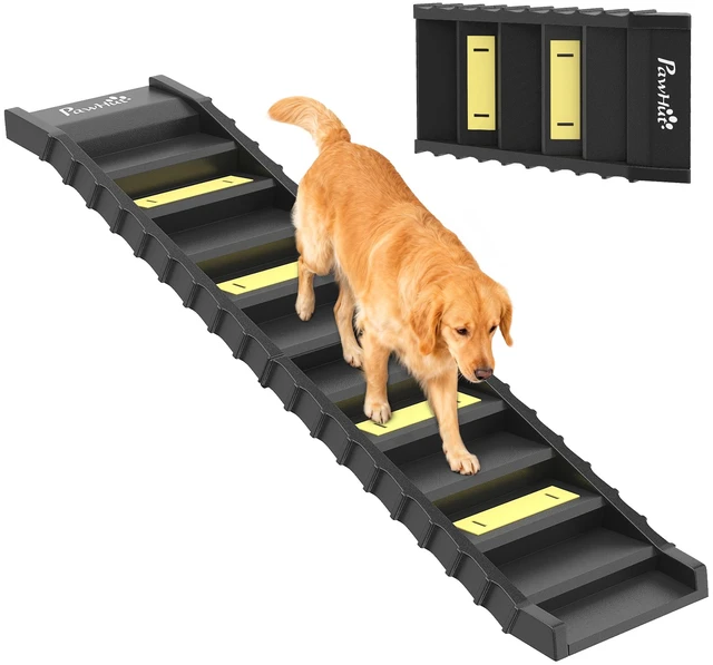 Main image of Paw Hut Dog Stairs for Car Truck SUV, Foldable Dog Ramp for Medium Small Dogs Folding Pet Stairs with Non-Slip Strips