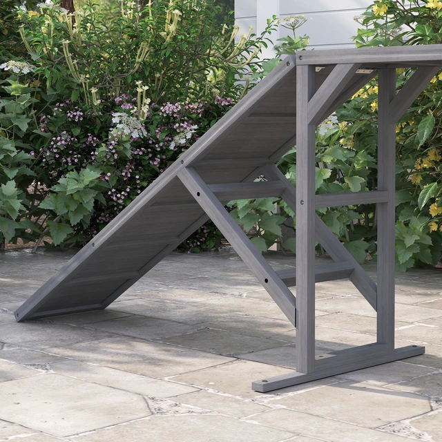 Alt view image 2 of 7 - Paw Hut Wooden Dog Agility Equipment, Dog Playground Ramp with Safety Bar Non-Slip Surface Pet Obstacle Course for Park