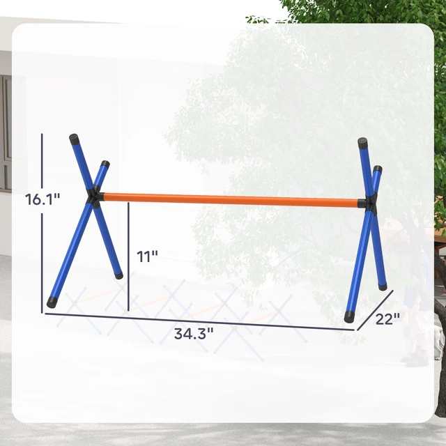Alt view image 7 of 7 - Paw Hut 4 Pieces Dog Agility Training Equipment, Dog Agility Course Set with Adjustable Height and Carry Bag Indoor