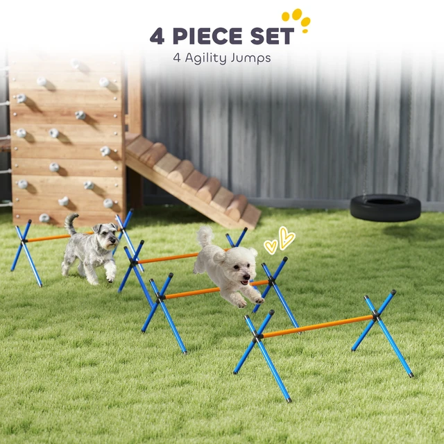 Alt view image 6 of 7 - Paw Hut 4 Pieces Dog Agility Training Equipment, Dog Agility Course Set with Adjustable Height and Carry Bag Indoor