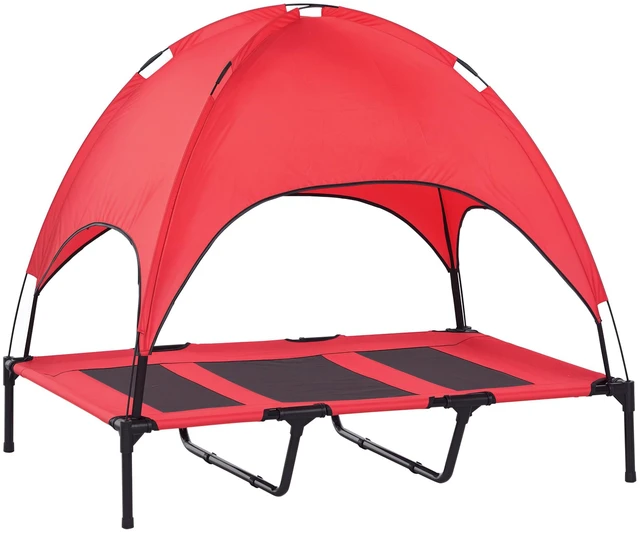 Main image of Paw Hut Elevated Dog Bed with Removable Canopy, Outdoor Dog Cot with Protection Shade 48 Inch Large Pet Bed