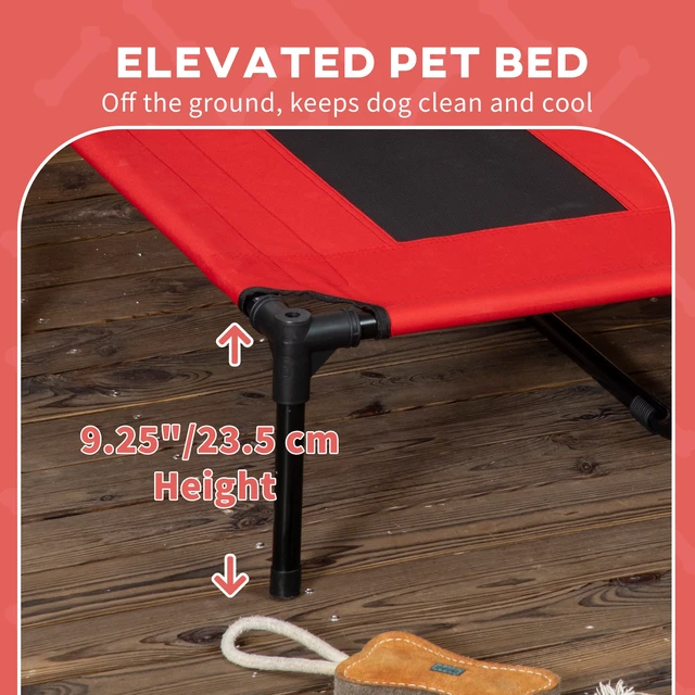 Alt view image 3 of 7 - Paw Hut Elevated Dog Bed with Removable Canopy, Outdoor Dog Cot with Protection Shade 48 Inch Large Pet Bed