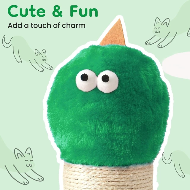 Alt view image 3 of 7 - 22 Inch Cat Scratching Post, Sisal Cat Scratcher with Interactive Hanging Toy Monster Scratch Pole for Indoor Cats