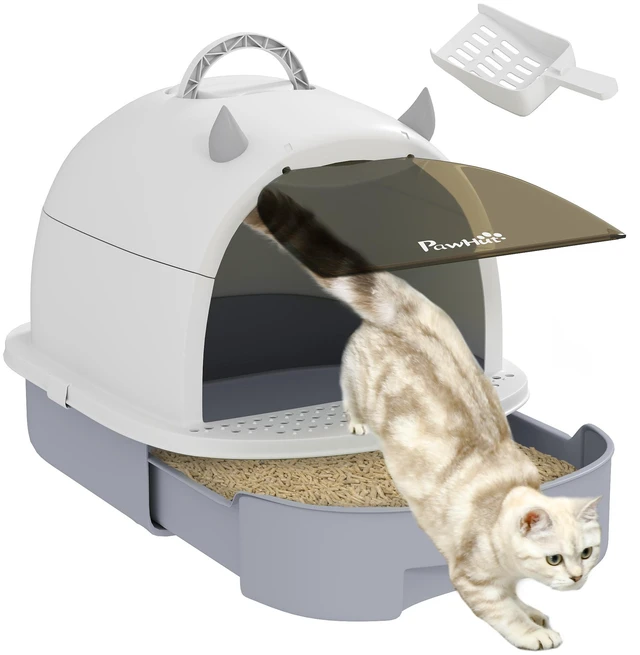 Main image of Paw Hut Cat Litter Box, Covered Kitty Litter Box with Lid Scoop Deodorizing Bags for Odor Control Privacy Portable Easy