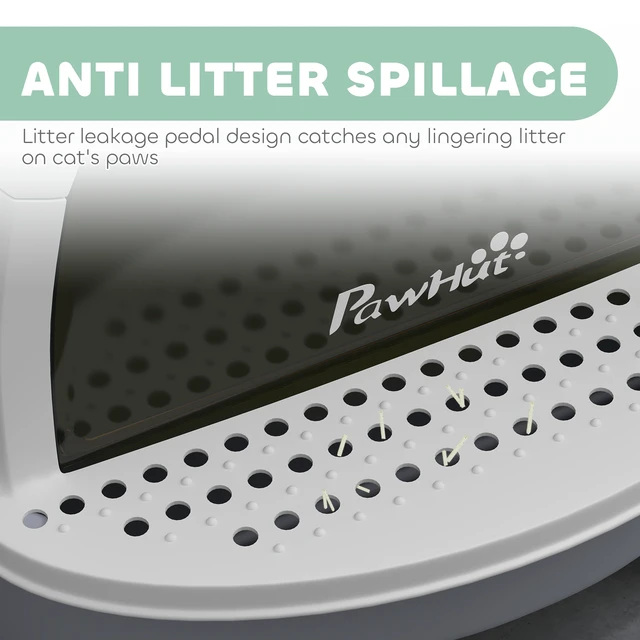 Alt view image 4 of 7 - Paw Hut Cat Litter Box, Covered Kitty Litter Box with Lid Scoop Deodorizing Bags for Odor Control Privacy Portable Easy