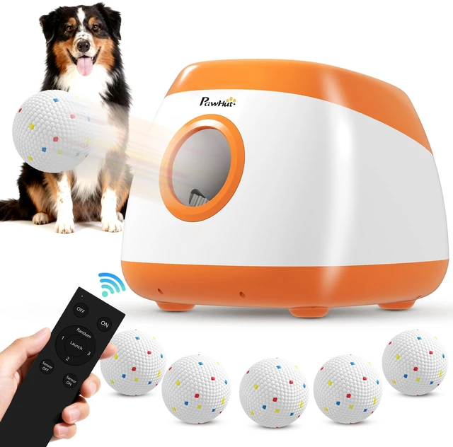Main image of Paw Hut Automatic Dog Ball Launcher, Rechargeable Dog Ball Thrower with Remote Control Adjustable Distance 40 ft 60 ft