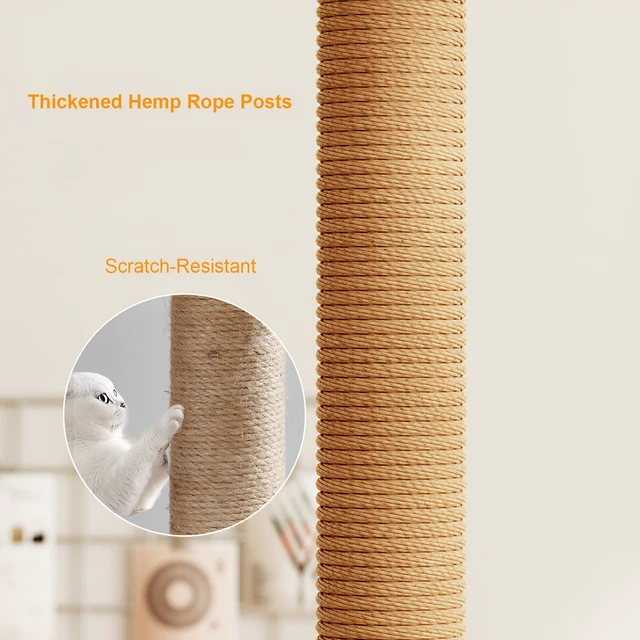 Alt view image 4 of 7 - 53.5 Inch Cat Tree Tower, Level Cat Condo with Capsule Perch Sisal Scratching Posts and Climbing Ladder Indoor Activity
