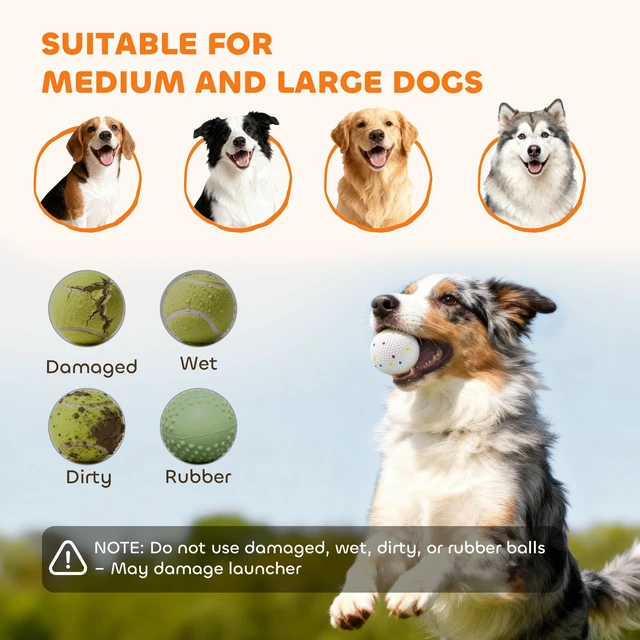 Alt view image 2 of 7 - Paw Hut Automatic Dog Ball Launcher, Rechargeable Dog Ball Thrower with Remote Control Adjustable Distance 40 ft 60 ft
