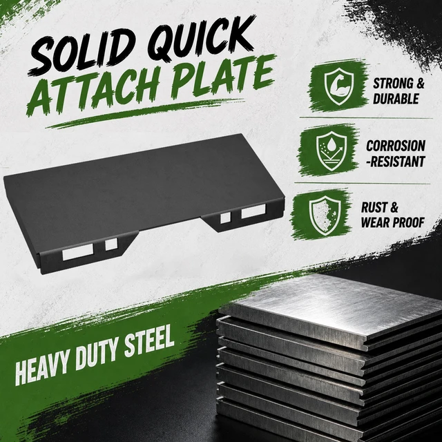 Alt view image 3 of 7 - Inchx 3.6 Inch Solid Quick Attach Plate, Heavy Duty Loader Adapter with Universal Skid Steer Mount Corrosion