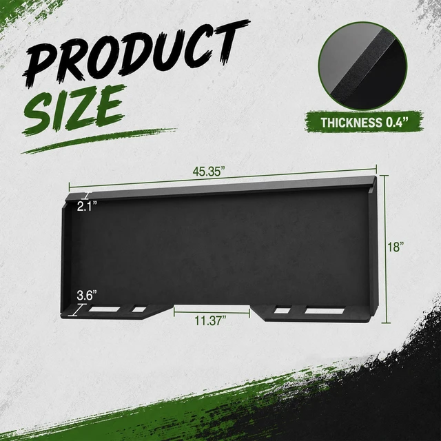 Alt view image 2 of 7 - Inchx 3.6 Inch Solid Quick Attach Plate, Heavy Duty Loader Adapter with Universal Skid Steer Mount Corrosion