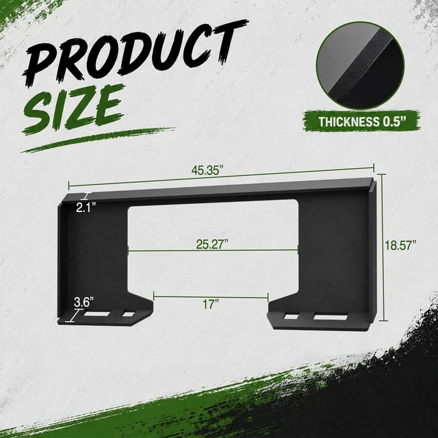 Alt view image 2 of 7 - Inchx 3.6 Inch Open Frame Quick Attach Plate, Heavy Duty Loader Adapter with Universal Skid Steer Mount Corrosion